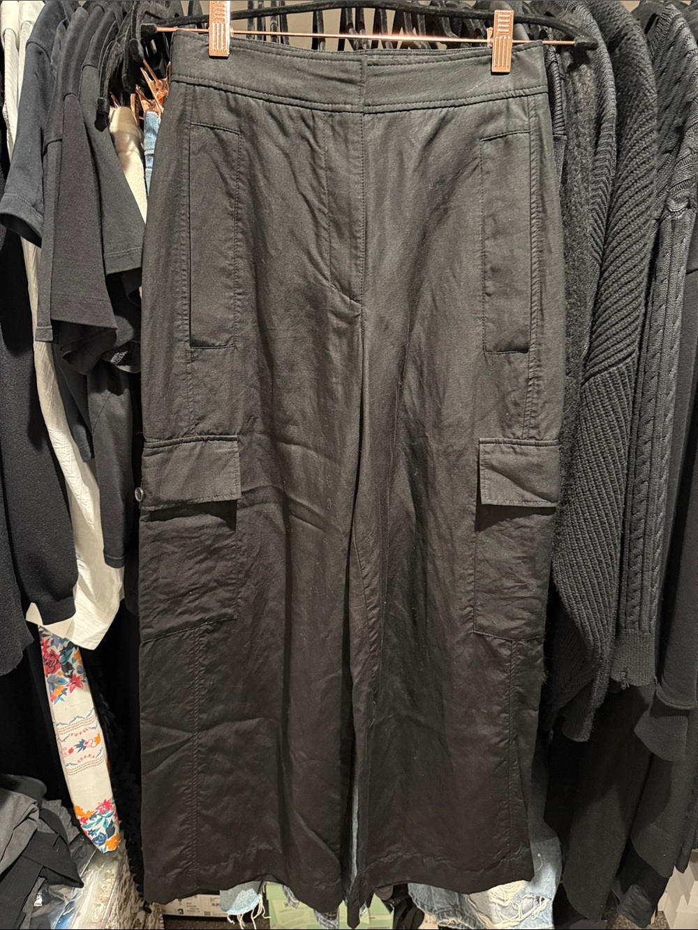 COS Black Wide-Leg Cargo Trousers